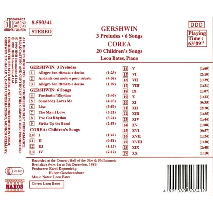 GERSHWIN: 6 Songs / COREA: Children's Songs - slide-1