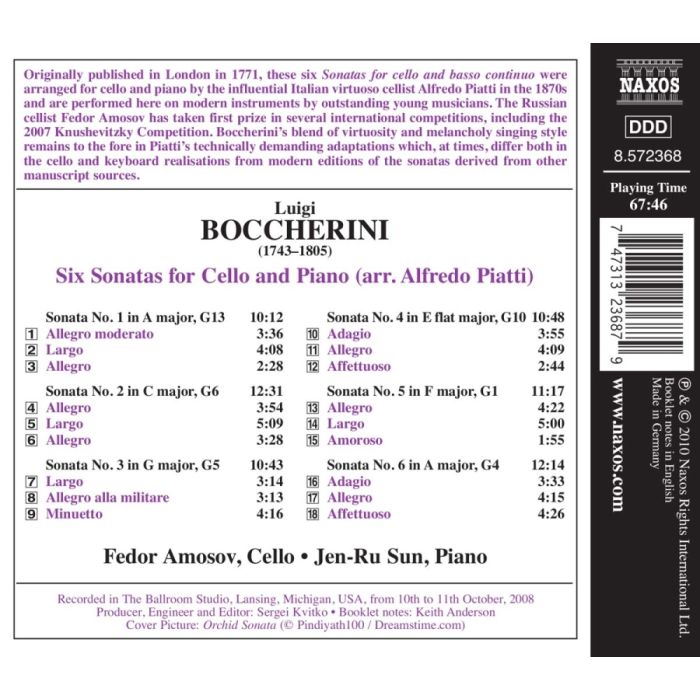 BOCCHERINIi: Six Sonatas for Cello and Piano - slide-1