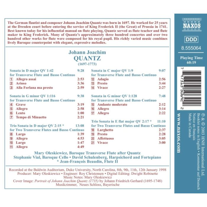 QUANTZ: Flute Sonatas - slide-1