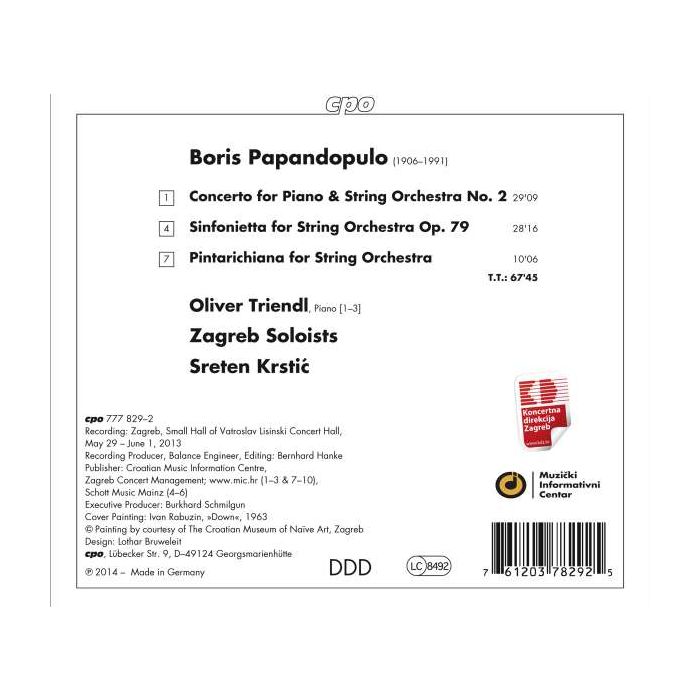 Papandopulo: Piano Concerto No. 2, Sinfonietta, Pintarichiana - slide-1