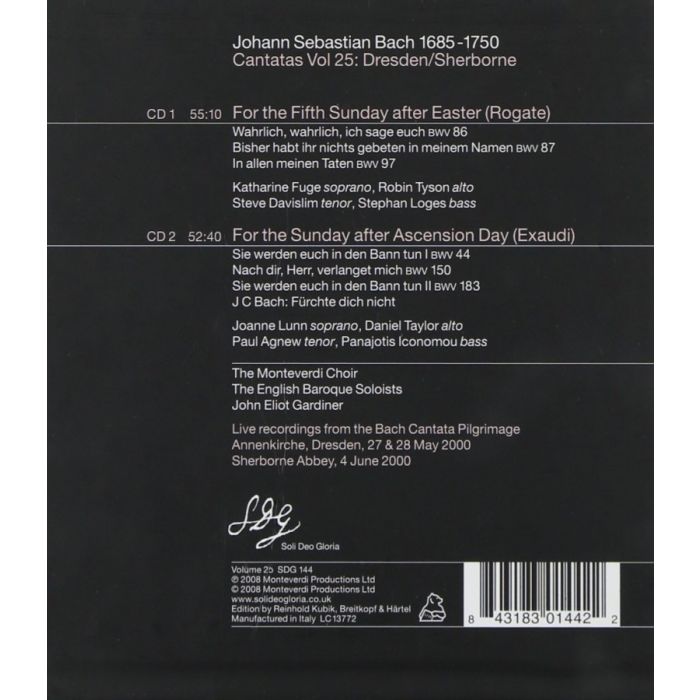 BACH J.S.: Cantatas Vol. 25 - BWV 86, 87, 97, 44, 150, 183 - slide-1