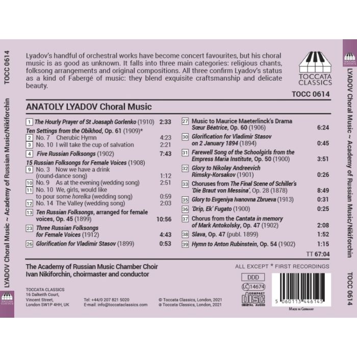 Liadov: Choral Music - slide-1