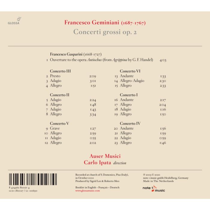 Geminiani: Concerti grossi op. 2 - slide-1