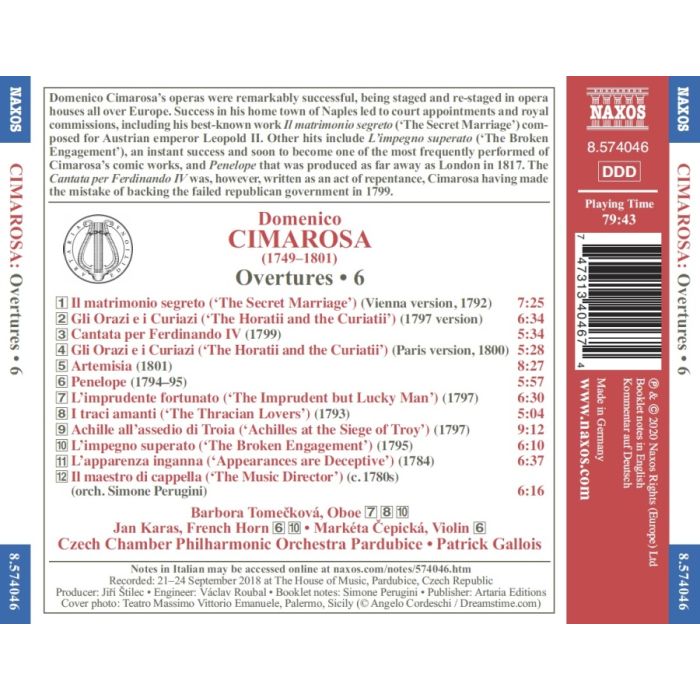Cimarosa: Overtures Vol. 6 - slide-1