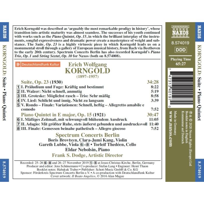 Korngold: Suite, Op. 23; Piano Quintet, Op. 15 - slide-1