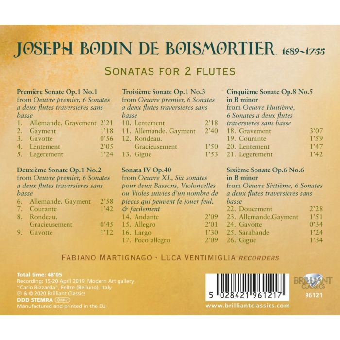 Boismortier: Sonatas for 2 Flutes - slide-1