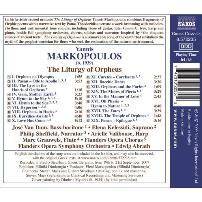 Markopoulos: The Liturgy of Orpheus on ancient Orphic poems - slide-1