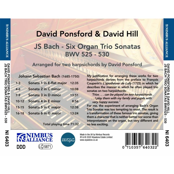 Bach: Trio Sonatas for two harpsichords - slide-1