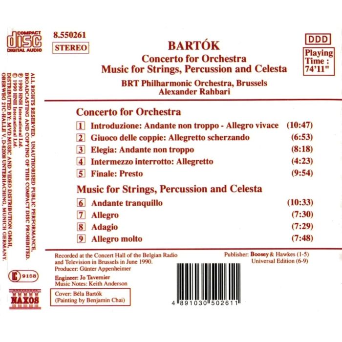 Bartok: Concerto for Orchestra, Music for Strings, Percussion and Celesta - slide-1