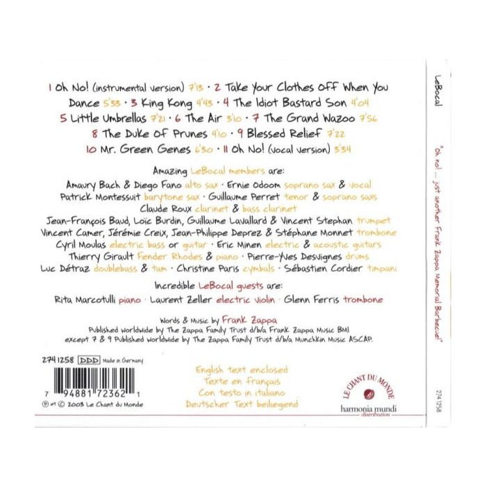 LeBocal ‎– Oh No!...Just Another Frank Zappa Memorial Barbecue - slide-1