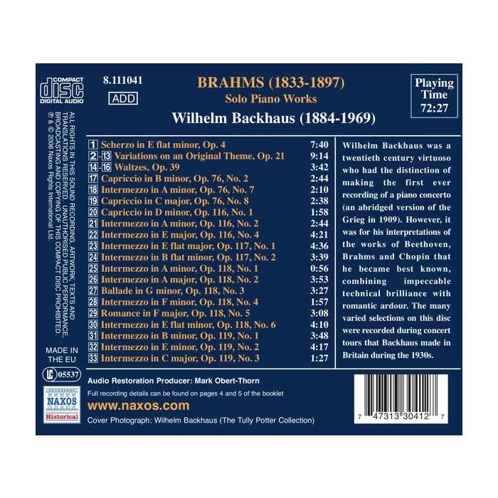 Brahms: Solo Piano Works - slide-1