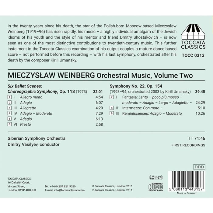 Weinberg: Orchestral Music Vol. 2 - Symphony No. 22 Six Ballet Scenes - slide-1