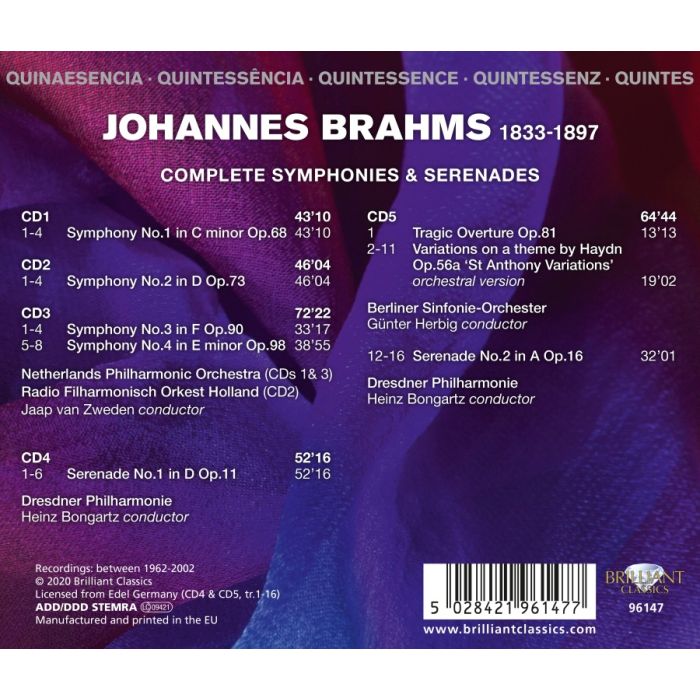 Quintessence Brahms: Complete Symphonies & Serenades - slide-1