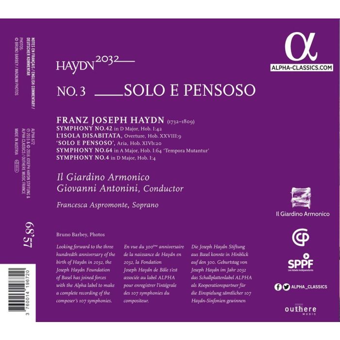 Haydn 2032 vol. 3 - Solo e Pensoso, Symphonies Nos. 4; 42; 64; Overture L’Isola Disabitata - slide-1