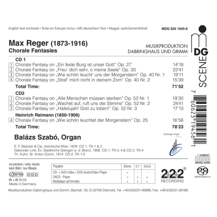 Reger: Choral Fantasies - slide-1