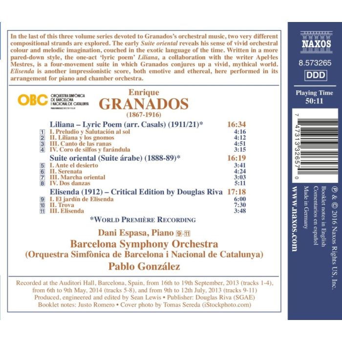 Granados: Orchestral Works Vol. 3 - Liliana (Lyric Poem) Suite oriental  Elisenda - slide-1