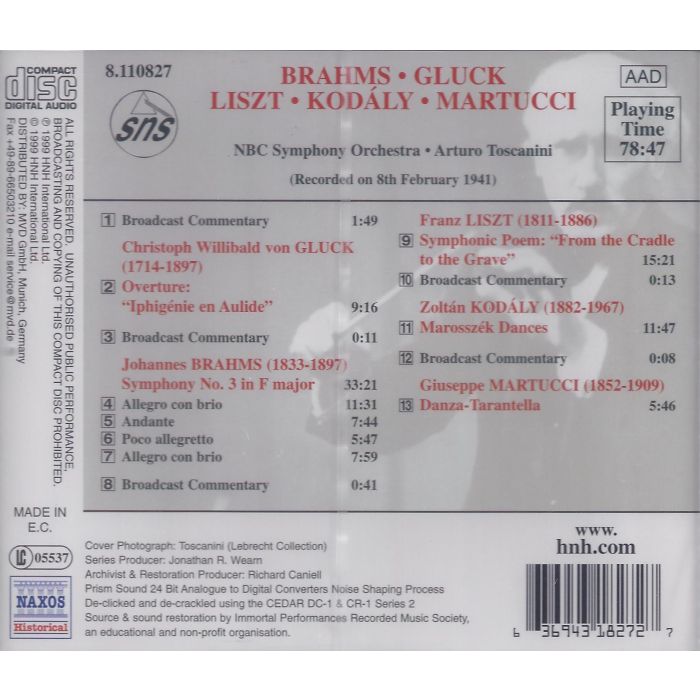 Brahms/Gluck/Kodály/Matucci: Orchestral Works - slide-1
