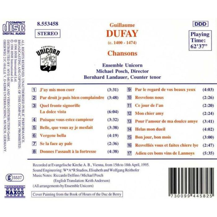 DUFAY: Chansons - slide-1