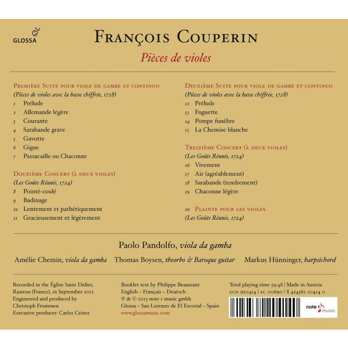 Francois Couperin: Pieces de violes - slide-1
