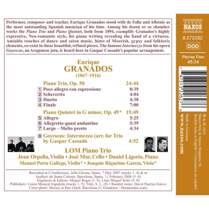 Granados: Piano Trio, Piano Quintet - slide-1