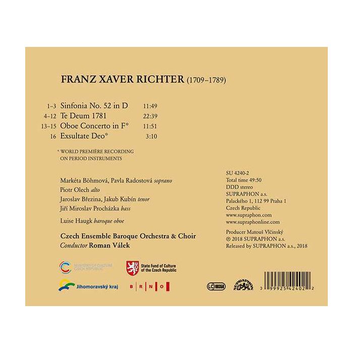 Richter: Te Deum 1781; Exsultate Deo; Oboe Concerto - slide-1