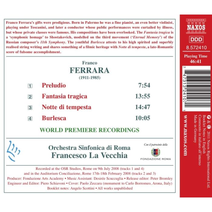 Ferrara: Fantasia tragica, Notte di tempesta, Burlesca, Preludio - slide-1