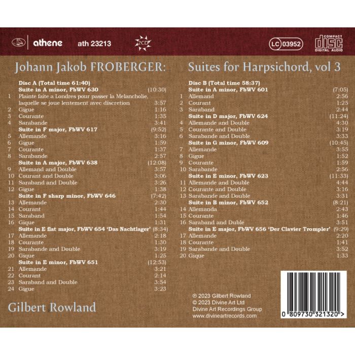 Froberger: Suites for Harpsichord Vol. 3 - slide-1