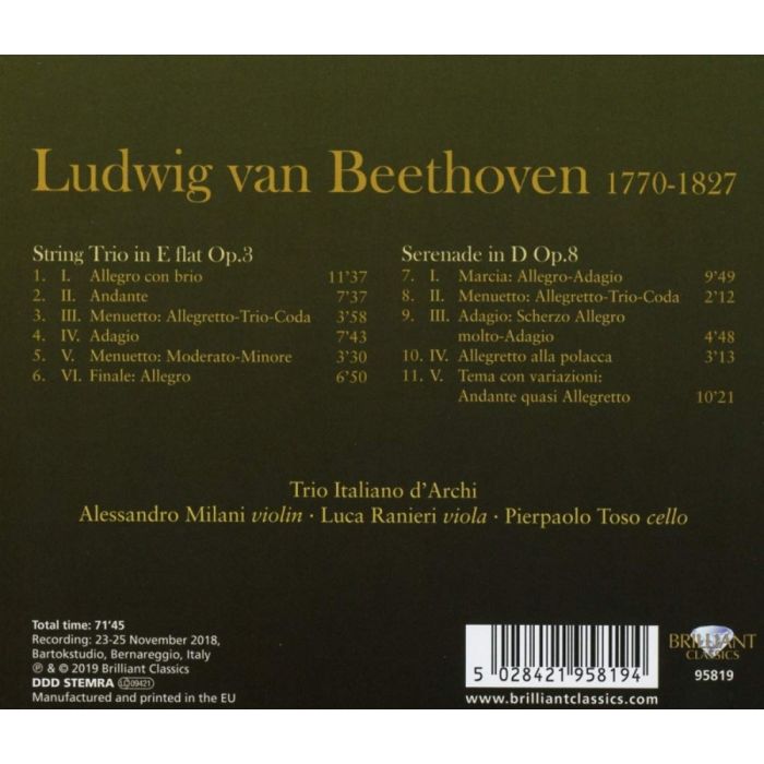 Beethoven: String Trio Op. 3, Serenade Op. 8 - slide-1