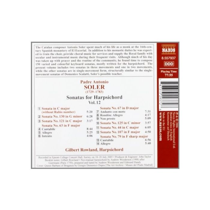 SOLER: Sonatas for Harpsichord, Vol. 12 - slide-1