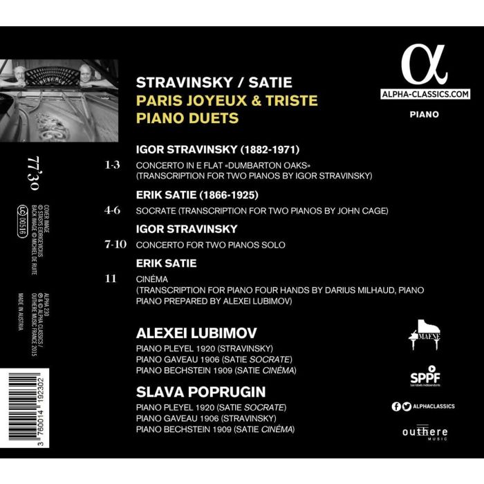 STRAVINSKY/ SATIE: Paris joyeux & triste Piano Duets - slide-1