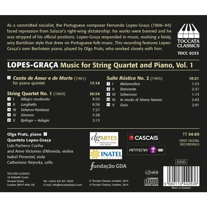 Lopes-Graça: Music for String Quartet & Piano Vol. 1 - slide-1