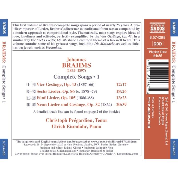 Brahms: Complete Songs Vol. 1 - slide-1