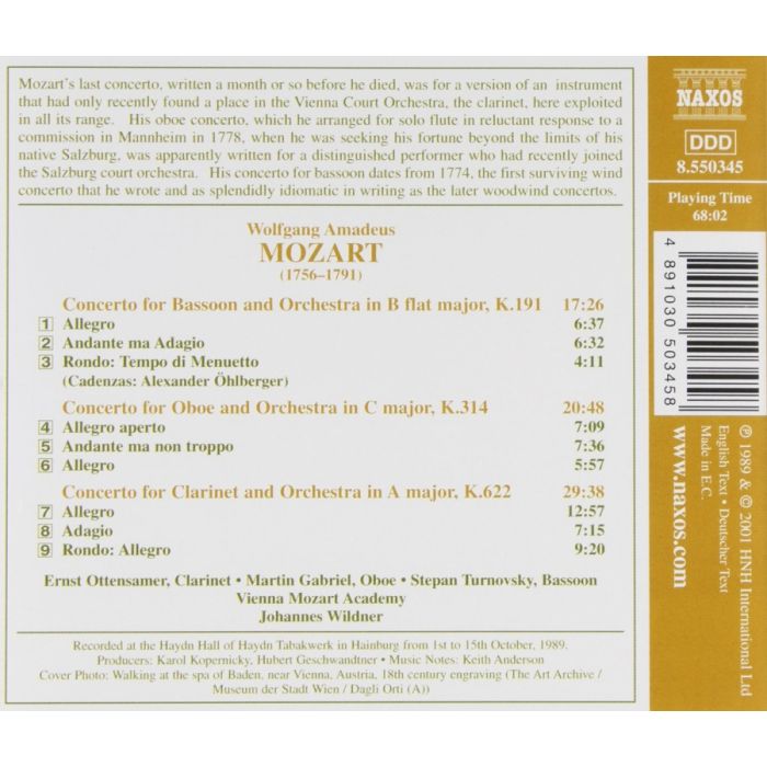 Mozart: Bassoon Concerto, Oboe Concerto, Clarinet Concerto - slide-1