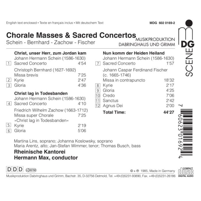 Schein; Fischer; Zachow; Bernhard: Chorale Masses and Sacred Concertos - slide-1