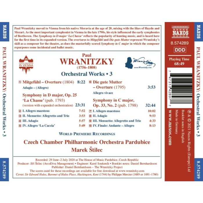 Wranitzky: Orchestral Works, Vol. 3 - slide-1