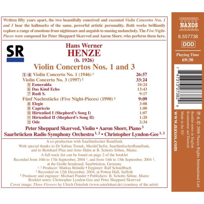 HENZE: Violin concertos nos 1 - 3 - slide-1