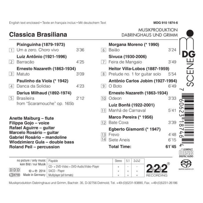 Classica Brasiliana - Pixinguinha; Nazareth; Milhaud; Villa-Lobos; ... - slide-1