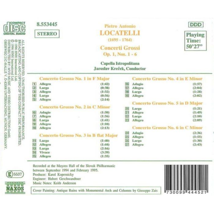 LOCATELLI: Concerti Grossi, Op. 1, Nos. 1- 6 - slide-1