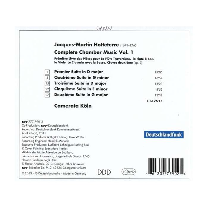 Hotteterre: Chamber Music Vol. 1 - slide-1