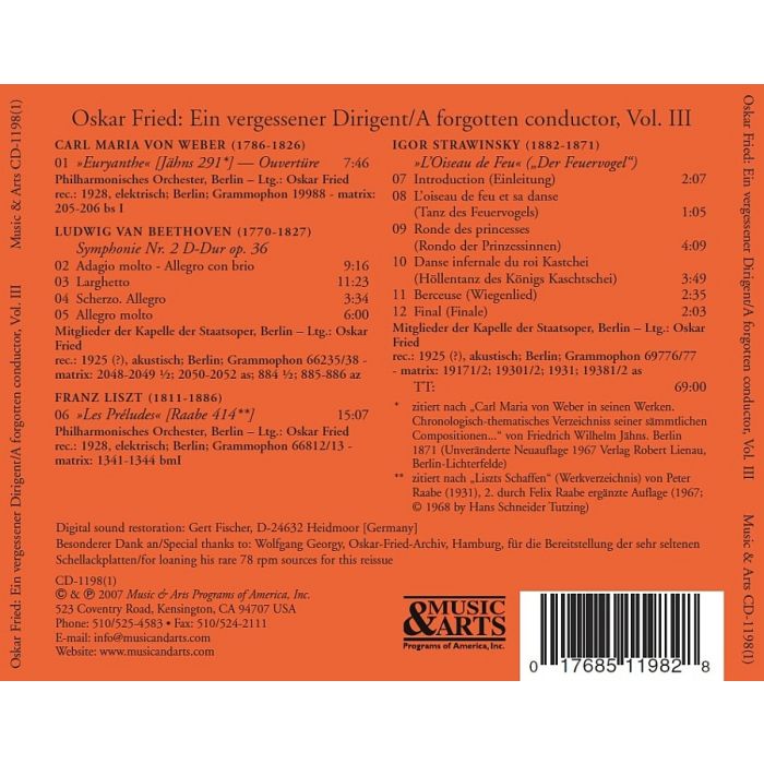 Oskar Fried - A forgotten conductor vol. III - slide-1