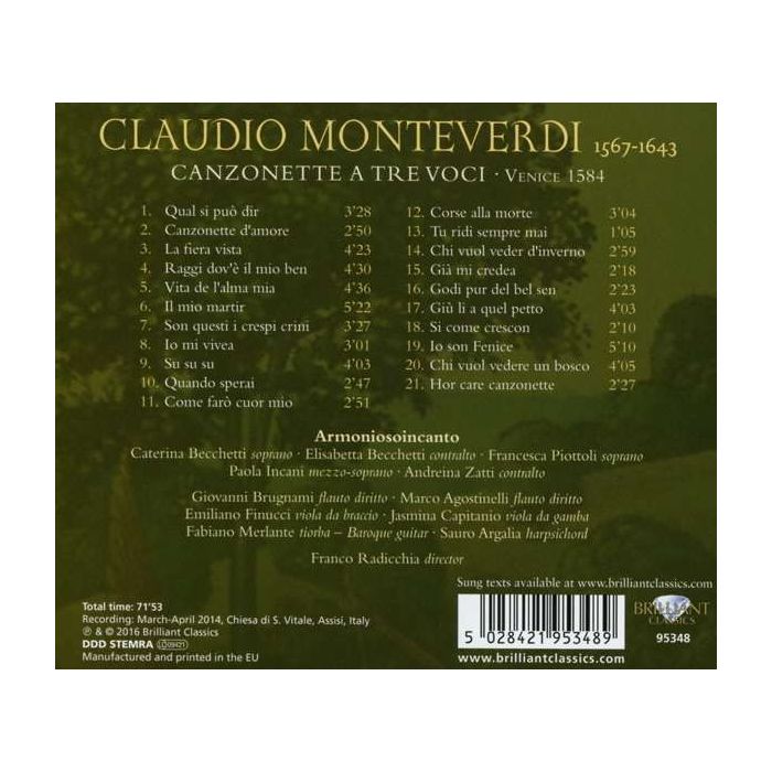 Monteverdi: Canzonette a tre voci, Venice 1584 - slide-1