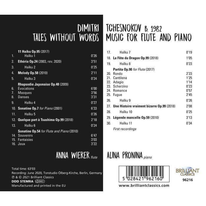 Tchesnokov: Tales Without Words - Music for Flute and Piano - slide-1