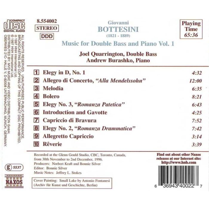 BOTTESINI: Music for Double Bass - slide-1