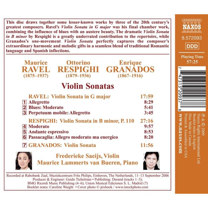 RAVEL / RESPIGHI / GRANADOS: Violin Sonatas - slide-1