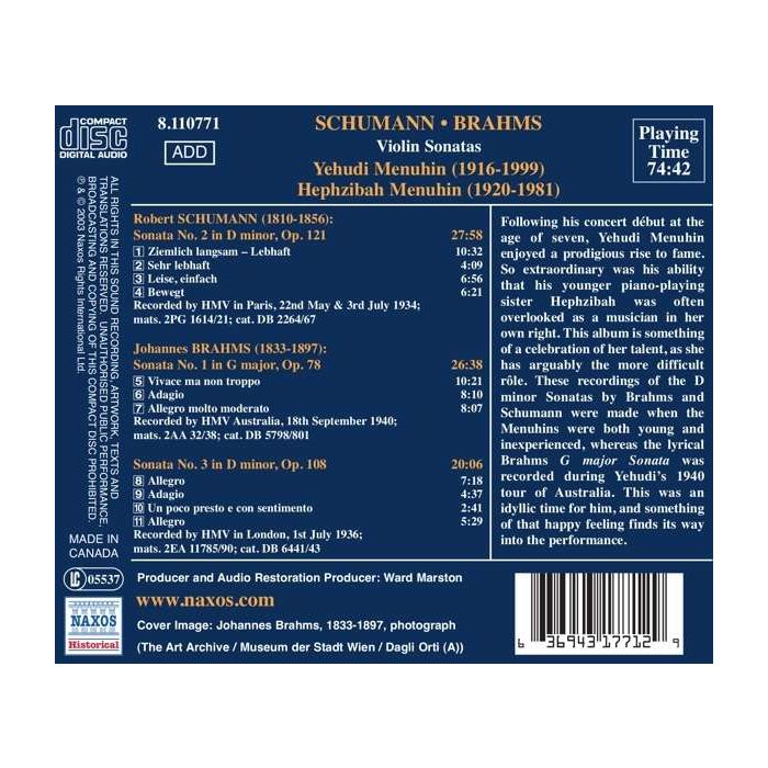 Violin Sonatas: Brahms / Schumann - slide-1