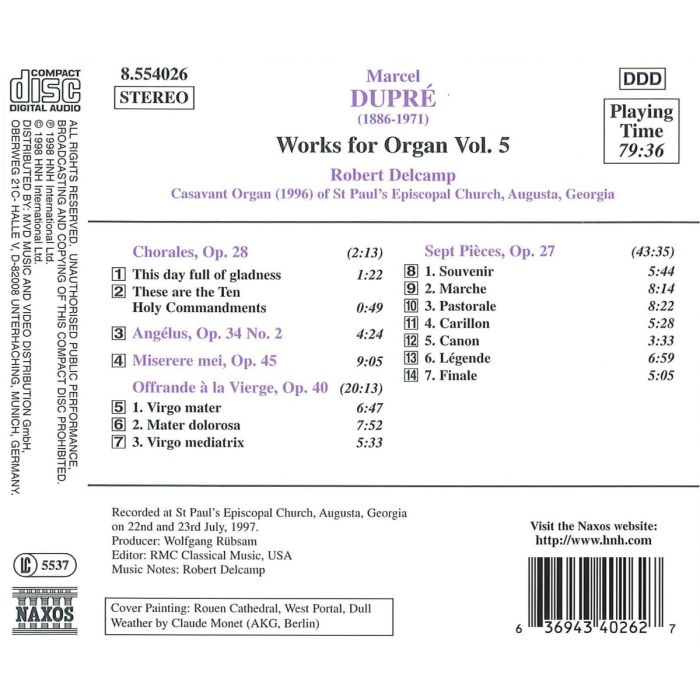 DUPRE: Works for Organ vol. 5 - slide-1