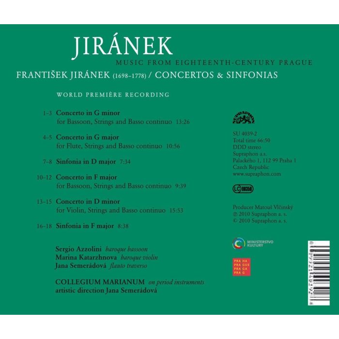 Jiranek: Concertos and Sinfonias, - slide-1