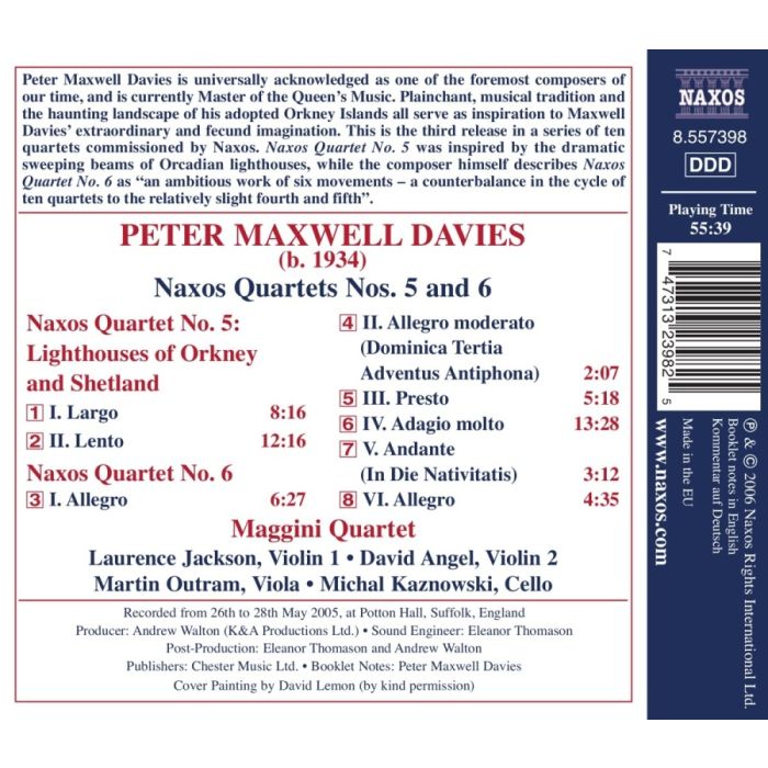 DAVIES: Naxos Quartets Nos. 5 and 6 - slide-1