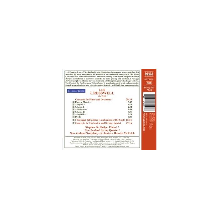 Cresswell: Landscapes of the Soul, Piano Concerto, Concerto for Orchestra and String Quartet - slide-1
