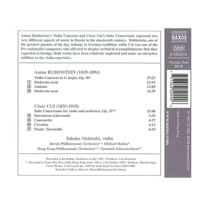 RUBINSTEIN: Violin Concerto / CUI: Suite Concertante - slide-1